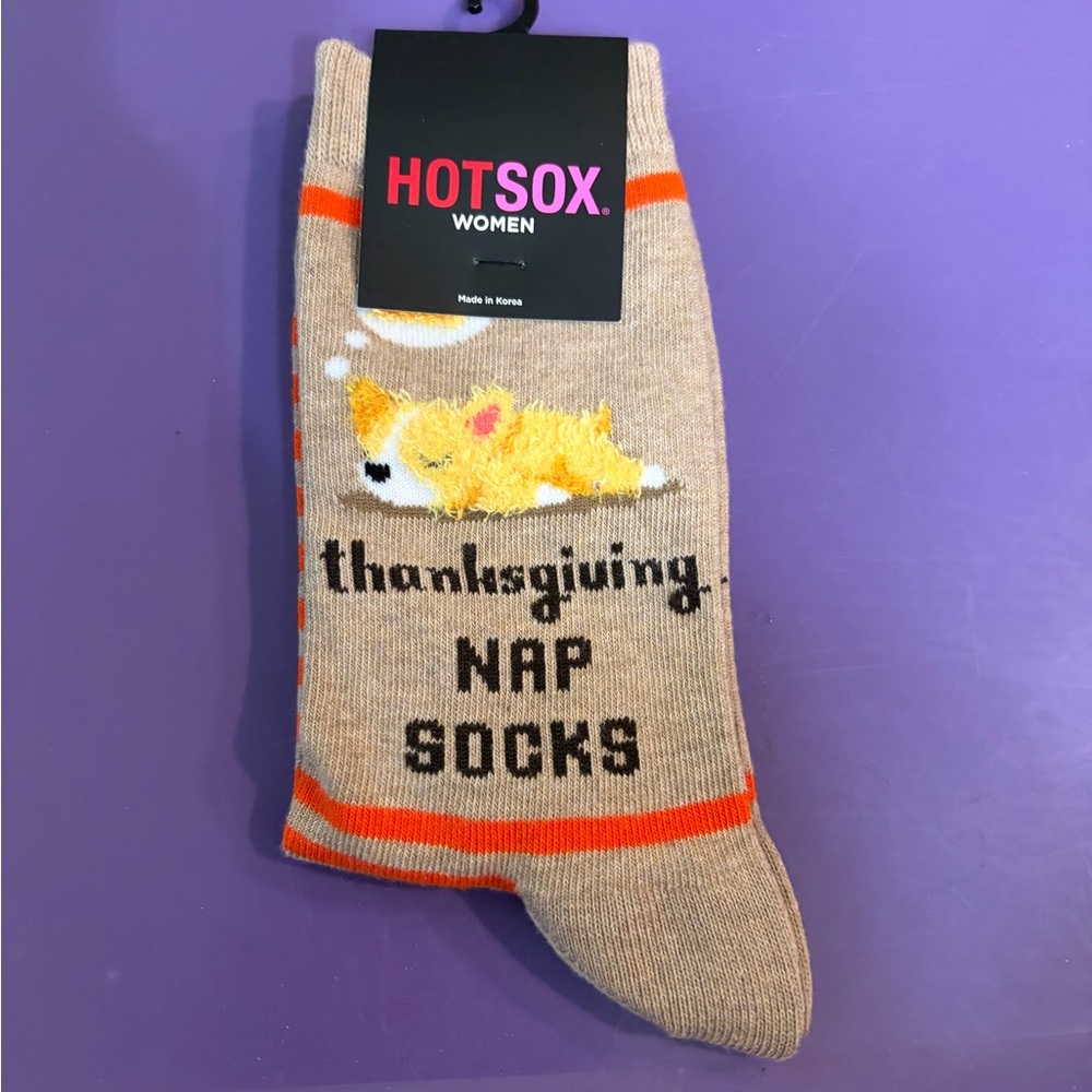 Hot Sox Women's Tan thanksgiving nap socks